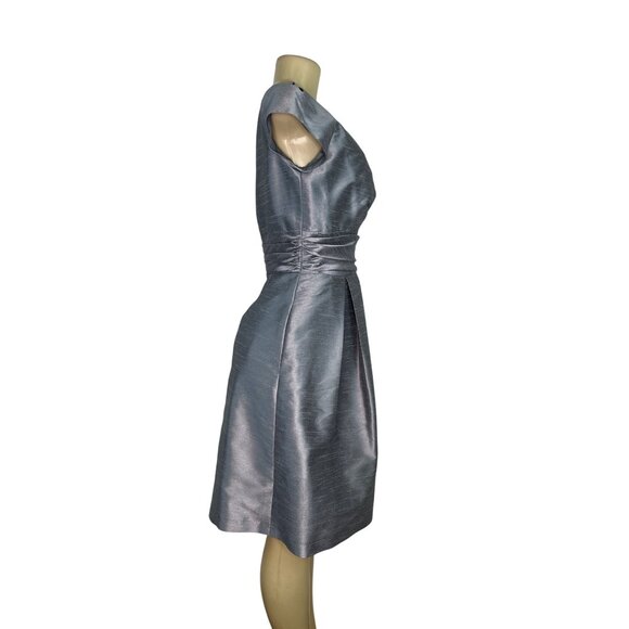Alfred Sung Gray  Dress  Pleated Waist Design Size 12 - Picture 2 of 6